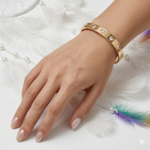 Heart studded kada bracelet