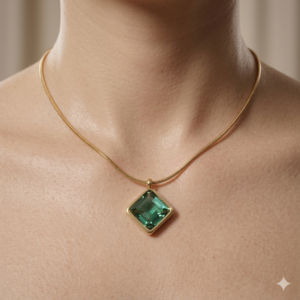 Green Crystal Pendant Necklace